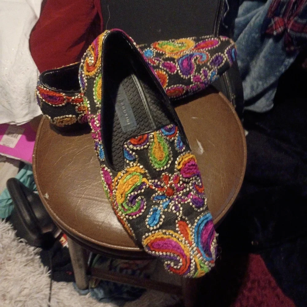 Giorgio Brutini Men's Colorful Fabric Slip On Loafers US Shoe Size 13